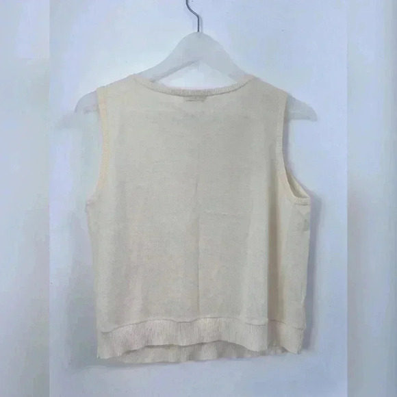 Akris Punto Cream Perforated Wool Tank Blouse Like New $465 Size 8 - Picture 4 of 4